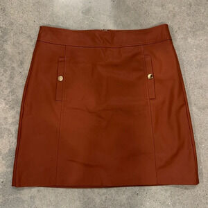 LOFT ANN TAYLOR Faux Leather Skirt Brown